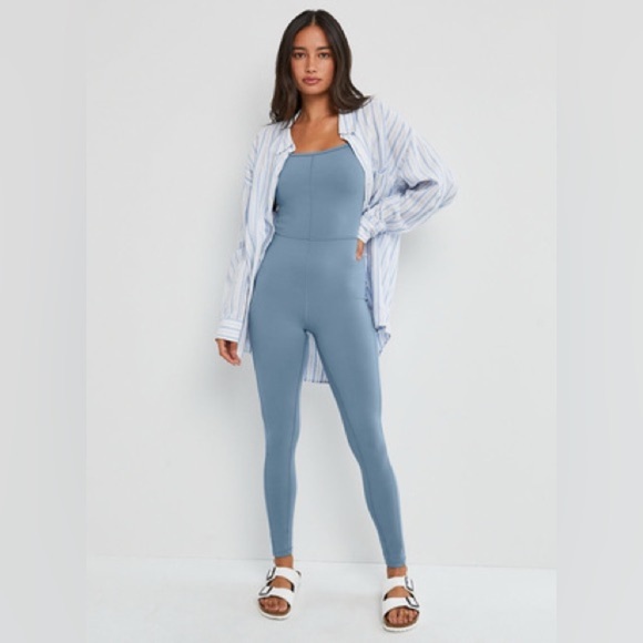 Aritzia Pants - Aritzia Wilfred free divinity one-piece scoop back  bodysuit blue grey sz sm